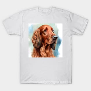 Watercolor Portrait of a Red Irish Setter T-Shirt